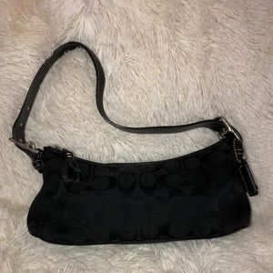 Authentic black coach signature shoulder bag